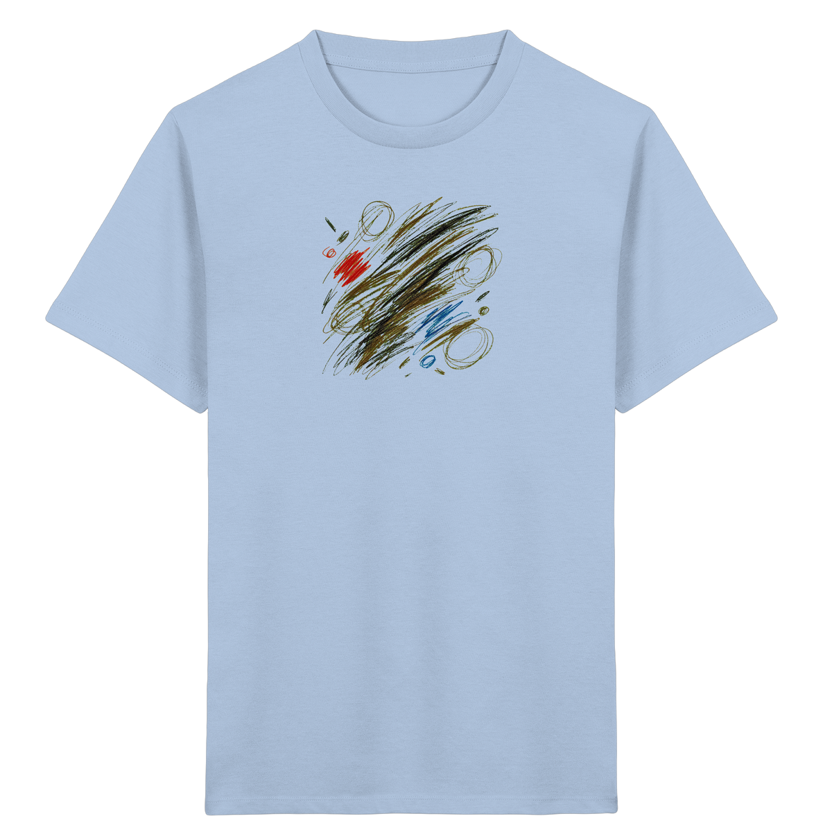 Künstlerisches T-Shirt mit Kritzelgrafik Design - Kinder Bio T-Shirt