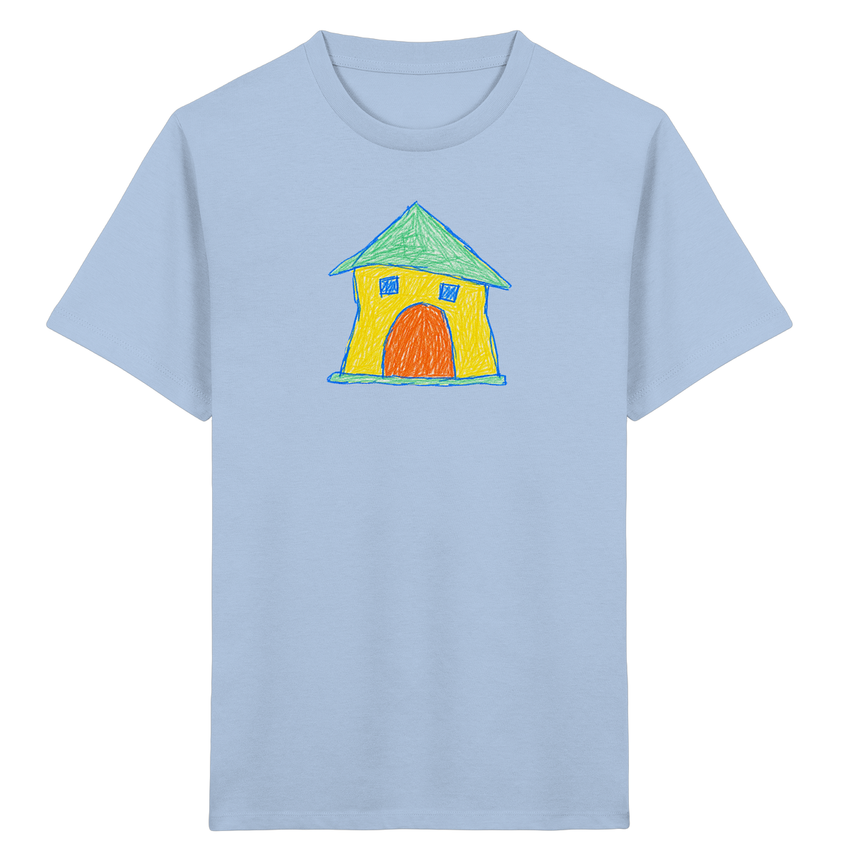 Gelbes Torhaus mit Mintdach - Kinder Bio T-Shirt