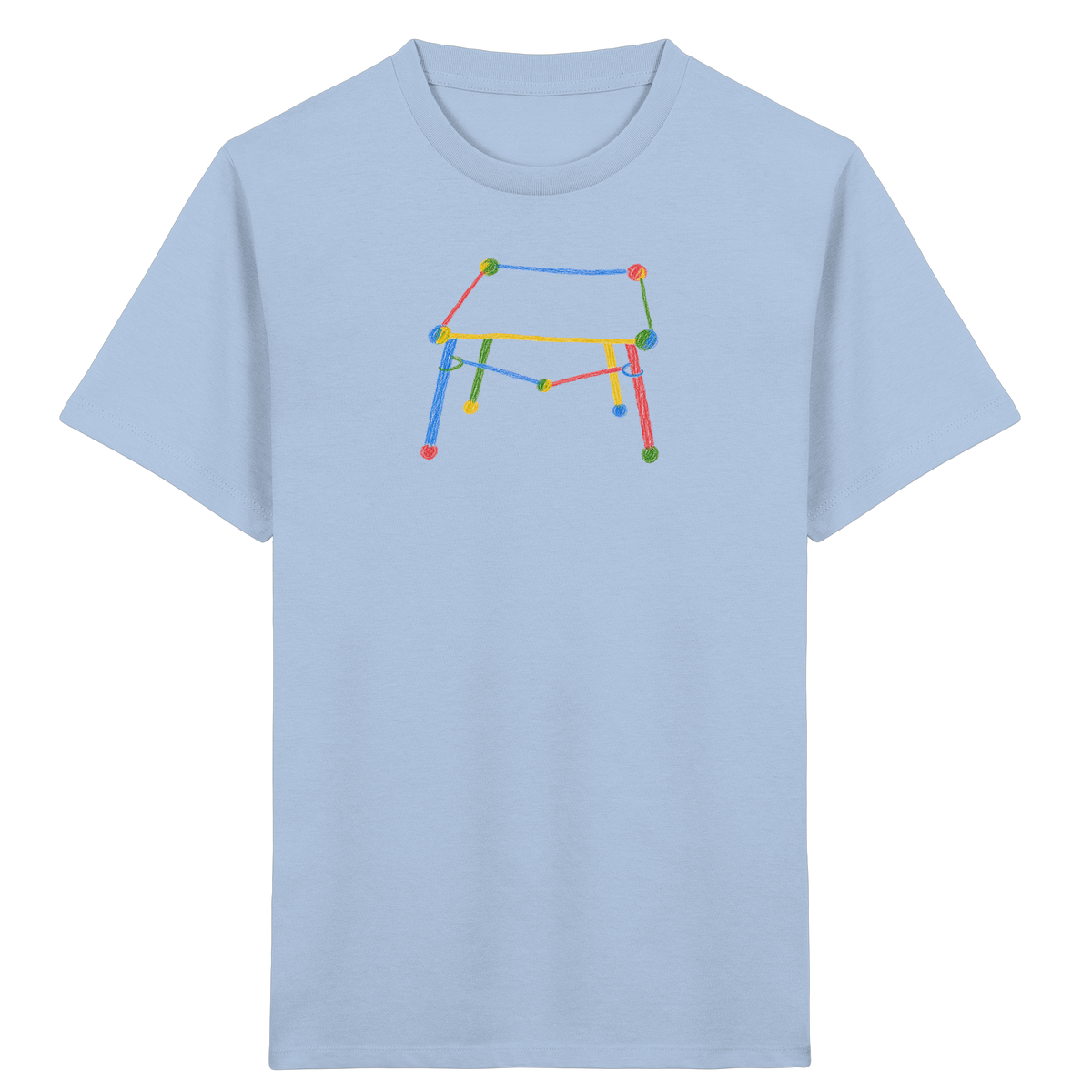 Bunter Kritzel Tisch - Kinder Bio T-Shirt
