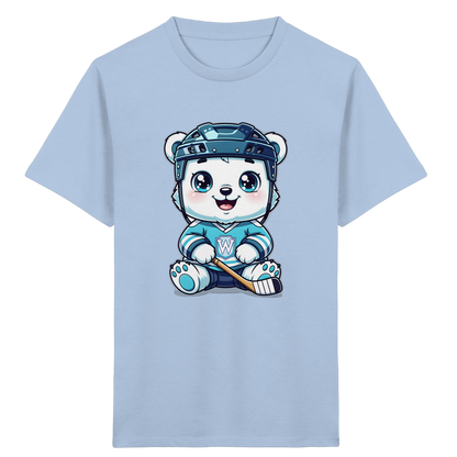 Eisbär mit Eishockeyausrüstung Kinder T-Shirt