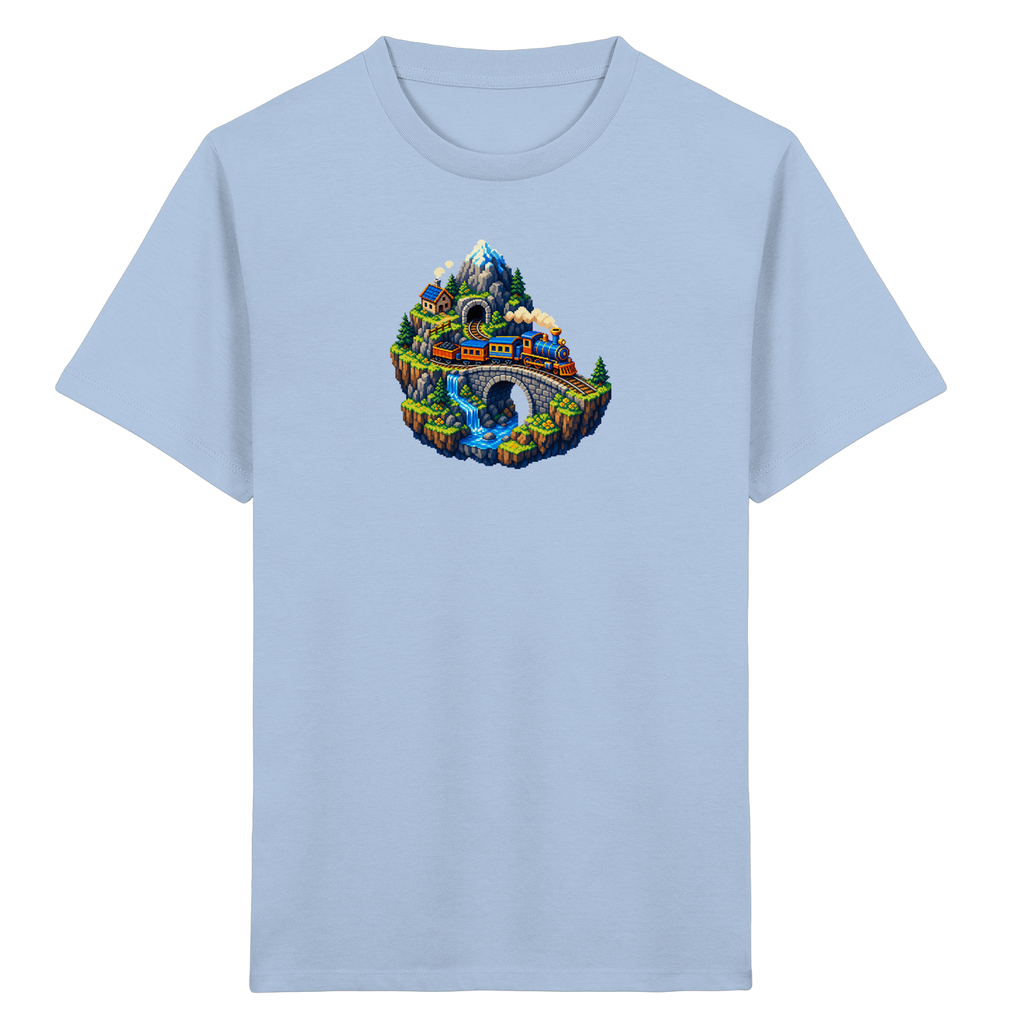 Retro Pixel Zug Abenteuer Shirt - Kinder Bio T-Shirt
