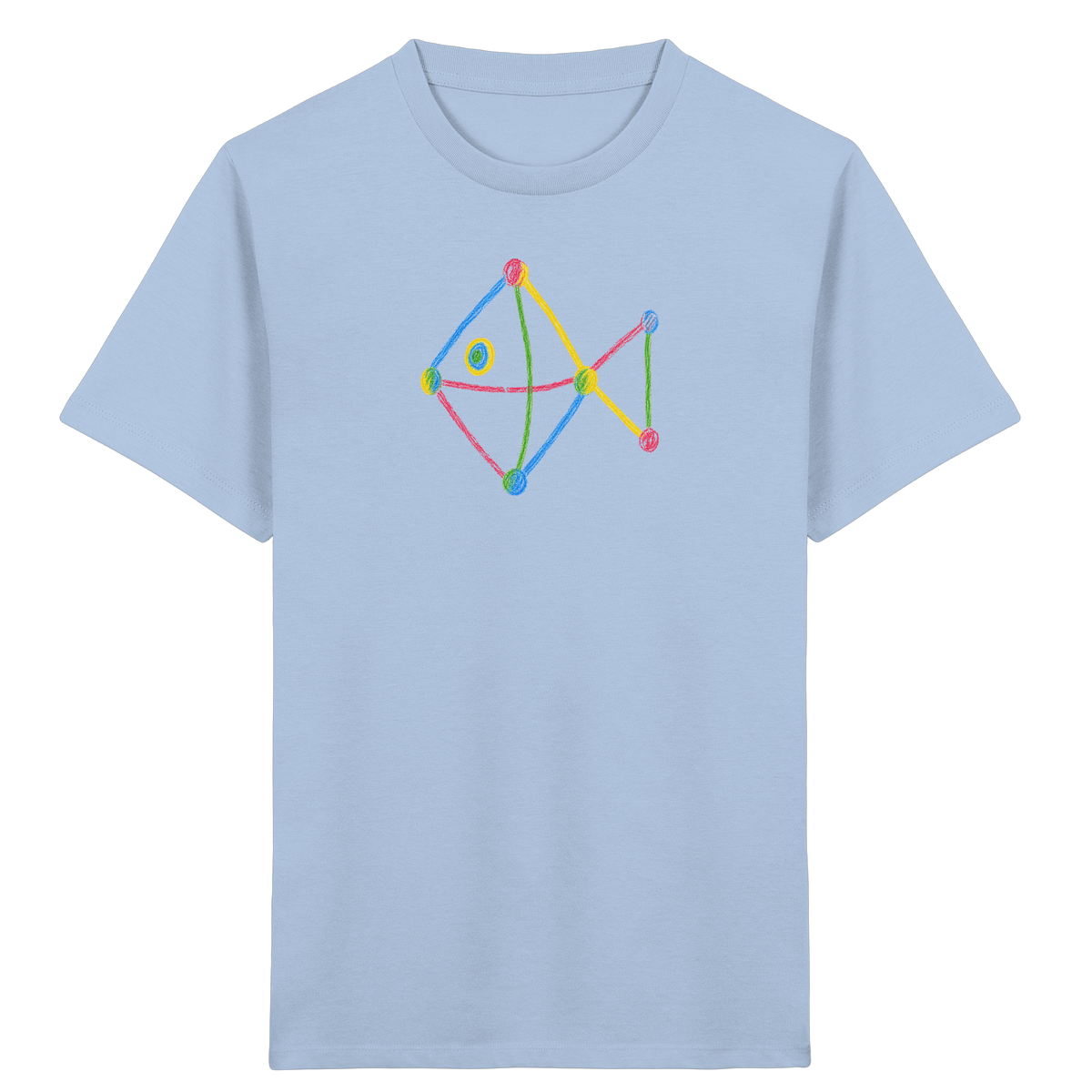 Farbpunkt Fisch Kinderzeichnung - Kinder Bio T-Shirt