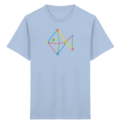 Farbpunkt Fisch Kinderzeichnung - Kinder Bio T-Shirt