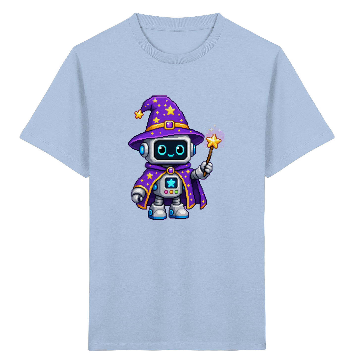 Pixel Roboter Zauberer T-Shirt: Magischer Spaß - Kinder T-Shirt