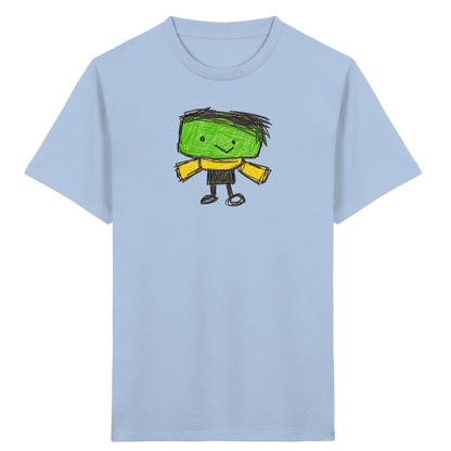 Kritzelkopf mit gelbem Schal - Kinder Bio T-Shirt