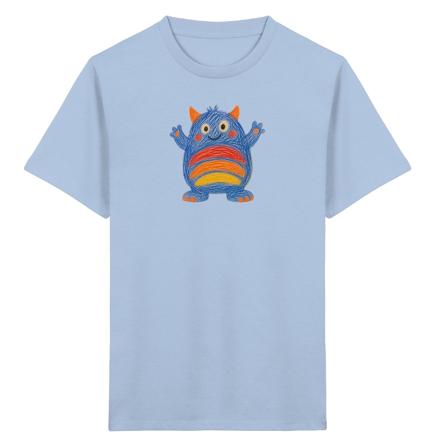 Regenbogenbauch Monster T-Shirt - Kinder Bio T-Shirt