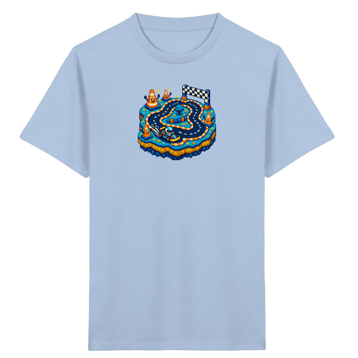 Cooles Pixel Go-Kart Rennshirt - Kinder Bio T-Shirt