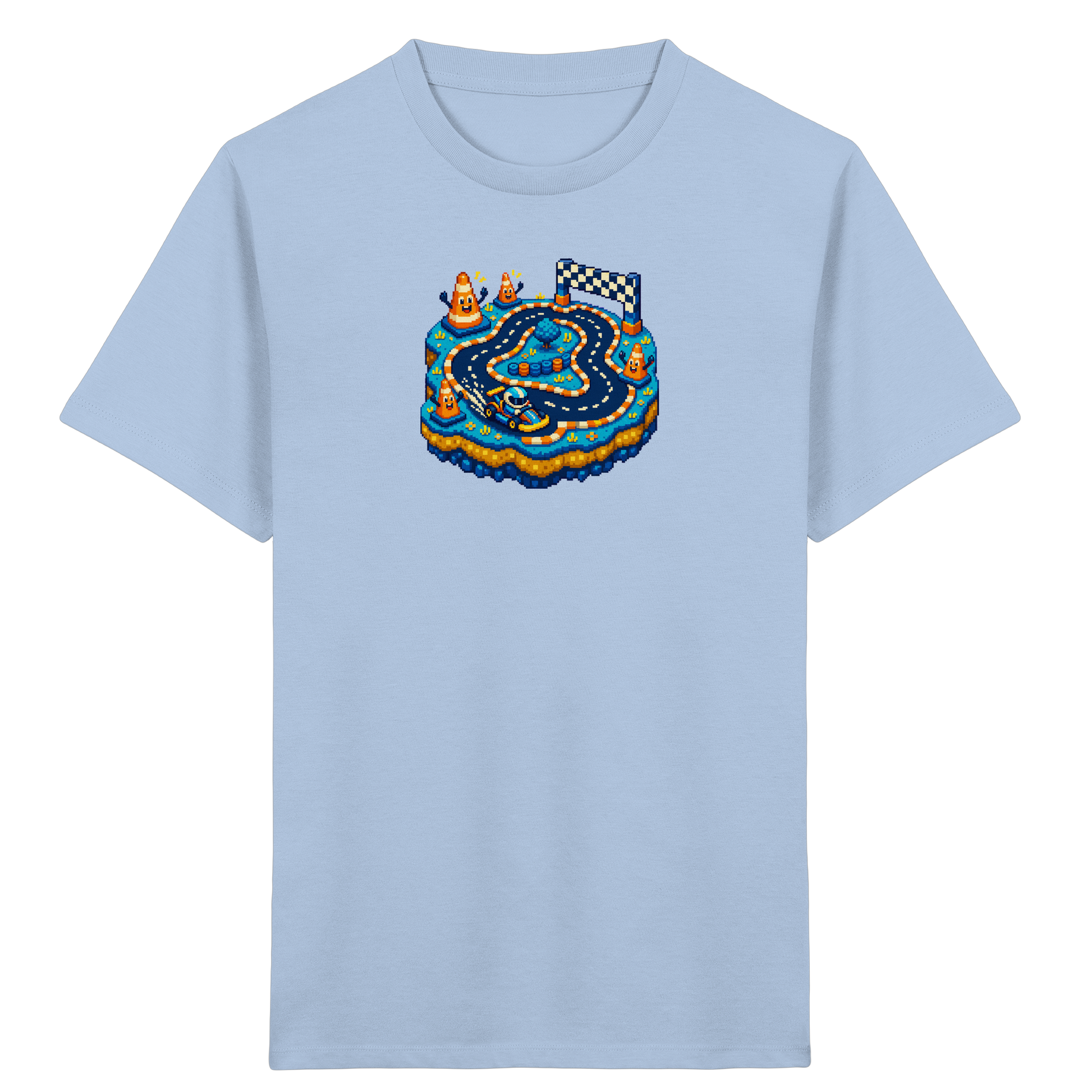 Cooles Pixel Go-Kart Rennshirt - Kinder Bio T-Shirt