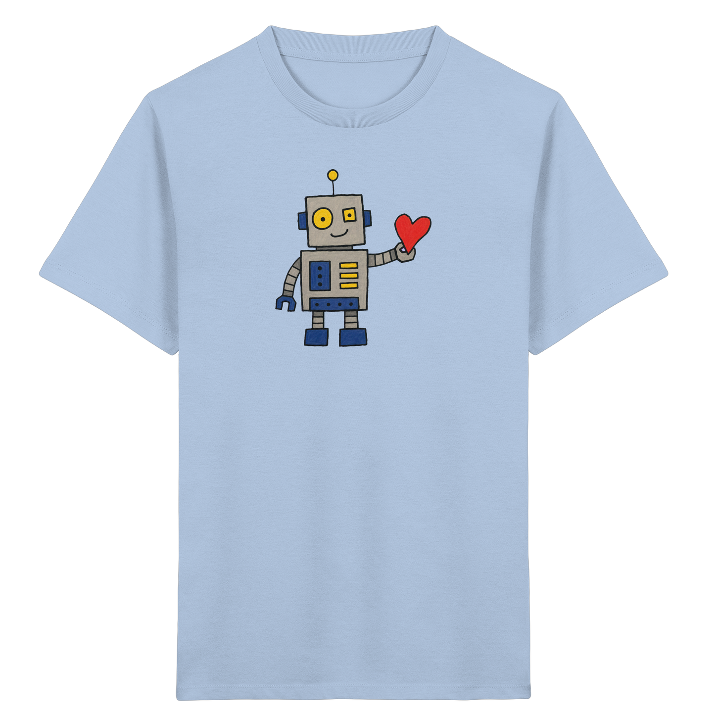 Verspieltes Roboter T-Shirt mit Herz - Kinder Bio T-Shirt