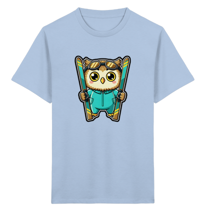 Niedliche Eule auf Skiern T-Shirt - Kinder Bio T-Shirt