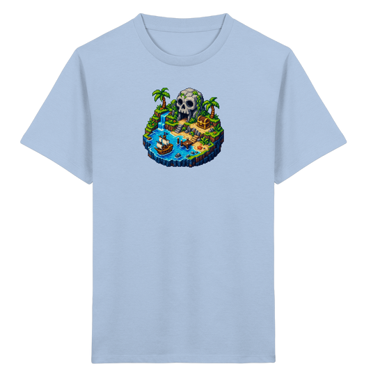 Abenteuerliches Pirateninsel Pixel Art T-Shirt - Kinder Bio T-Shirt