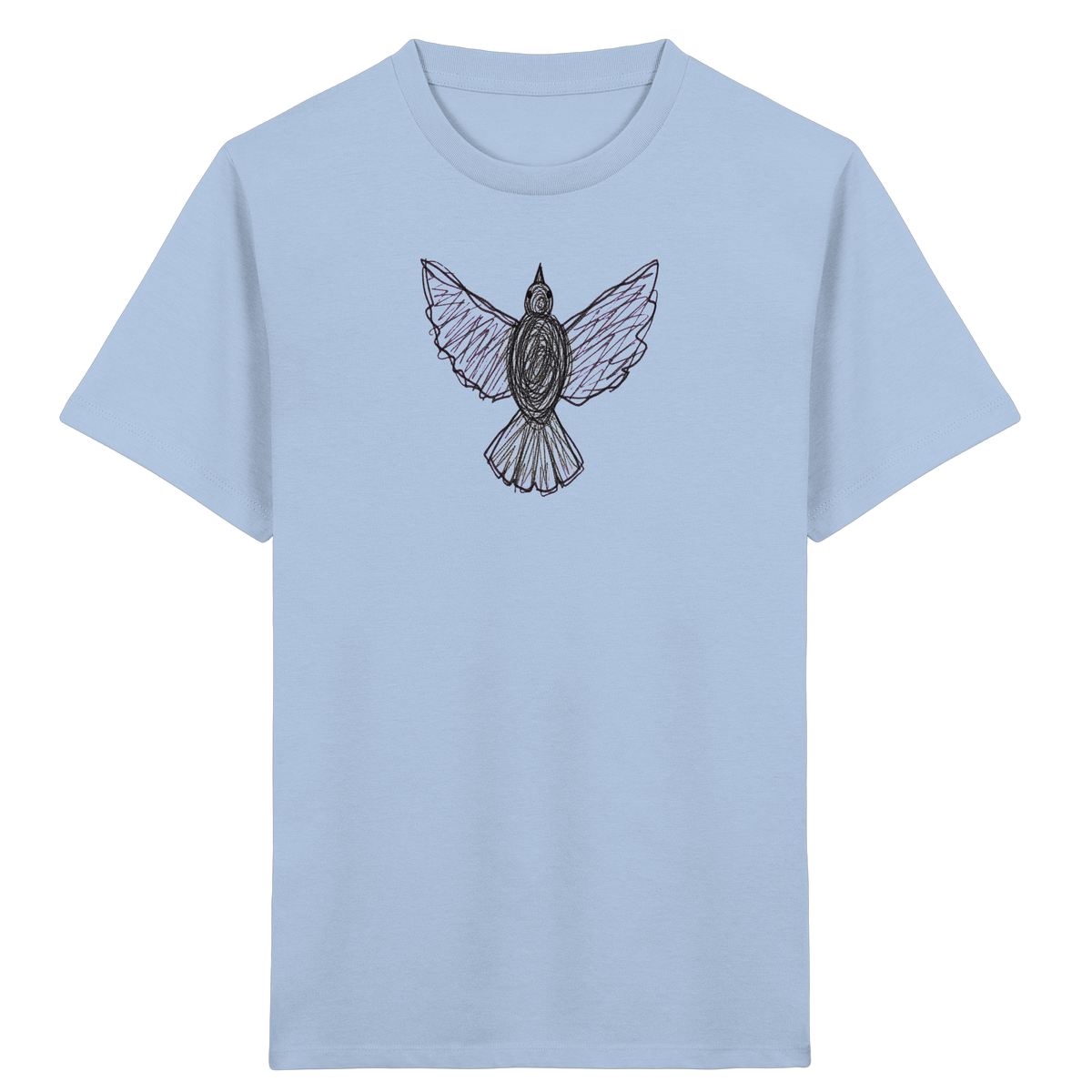 Taube von oben Kinderzeichnung - Kinder Bio T-Shirt