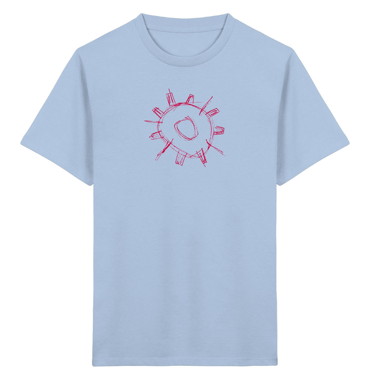 Karminrotes Zackenrad Kinder T-Shirt - Kinder Bio T-Shirt