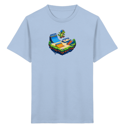 Cooles Skater Dinosaurier Pixel Shirt - Kinder Bio T-Shirt