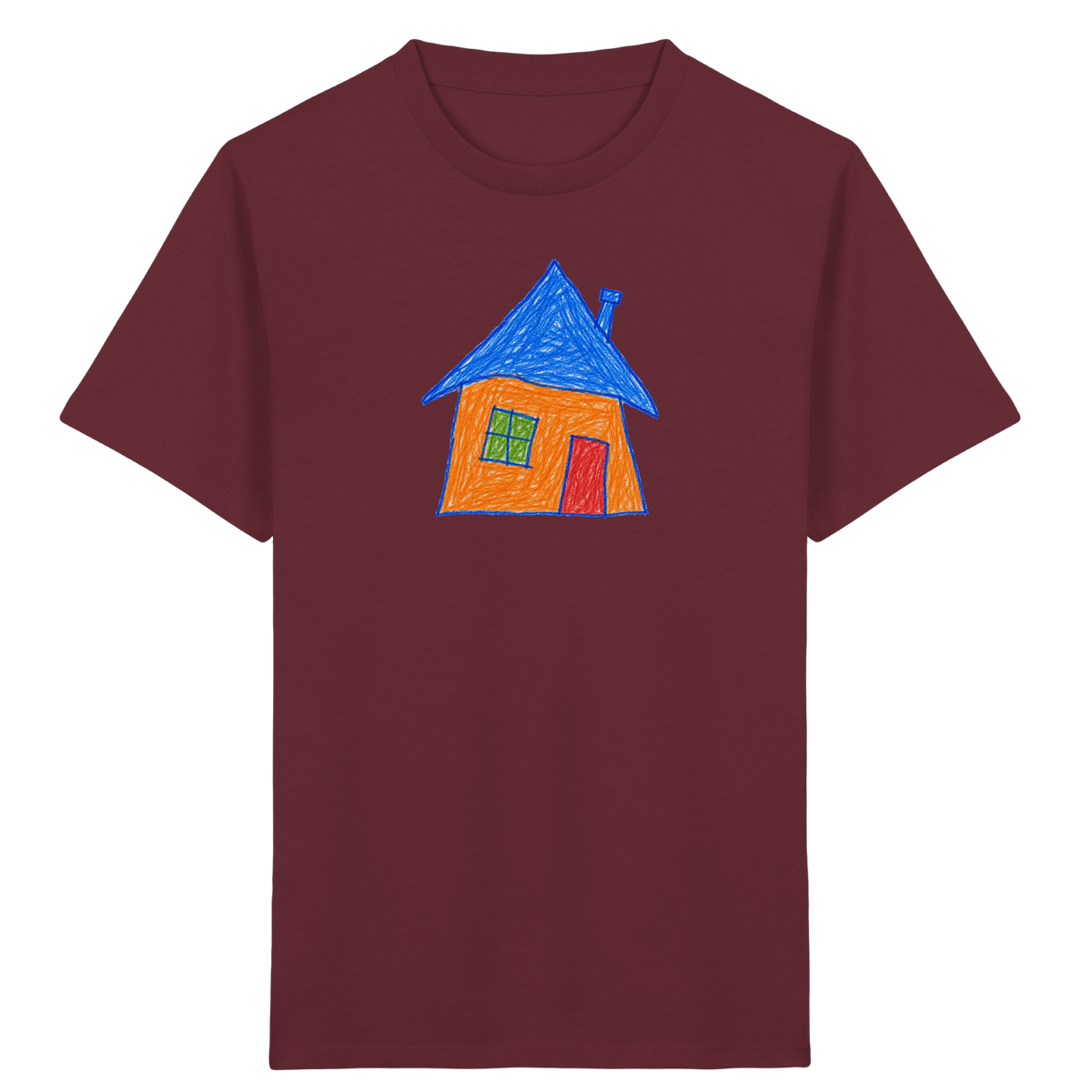 Oranges Haus mit Schornstein - Kinder Bio T-Shirt