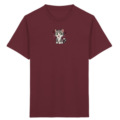 Cartoon Katze T-Shirt: Verspielter Blickfang! - Kinder Bio T-Shirt Vorderseite