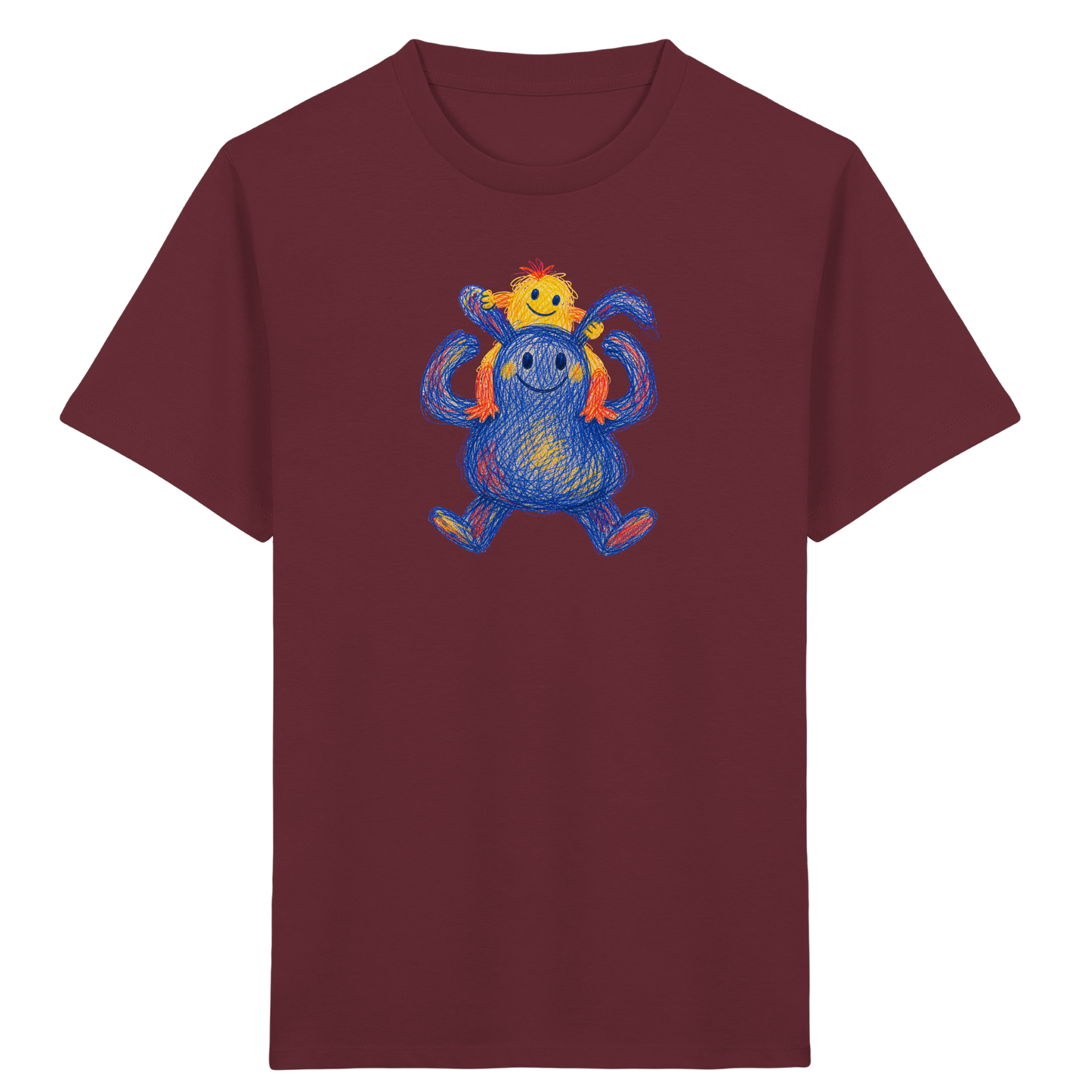 Huckepack Monster Kinder T-Shirt - Kinder Bio T-Shirt Vorderseite