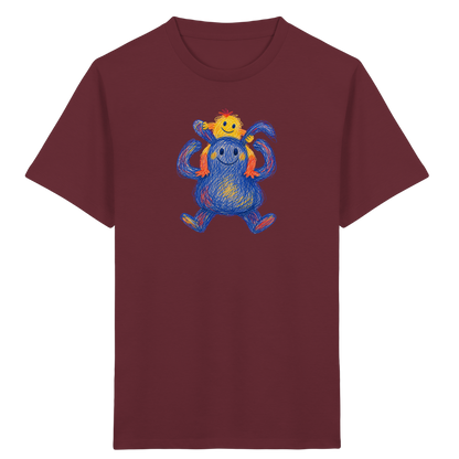 Huckepack Monster Kinder T-Shirt - Kinder Bio T-Shirt Vorderseite