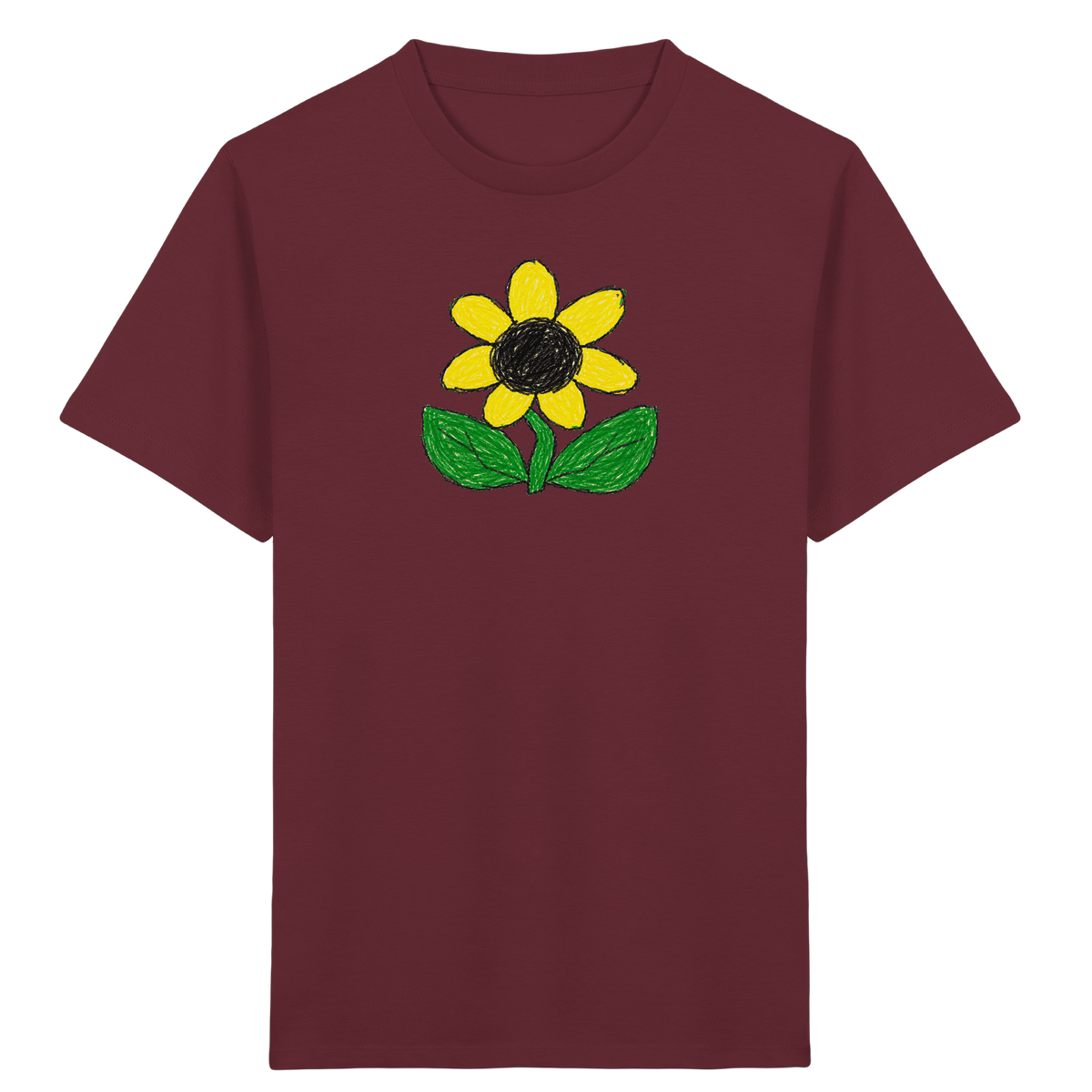 Kritzel Sonnenblume Kinder Shirt - Kinder Bio T-Shirt