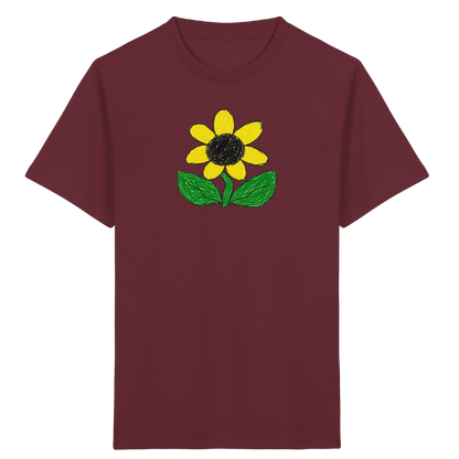 Kritzel Sonnenblume Kinder Shirt - Kinder Bio T-Shirt