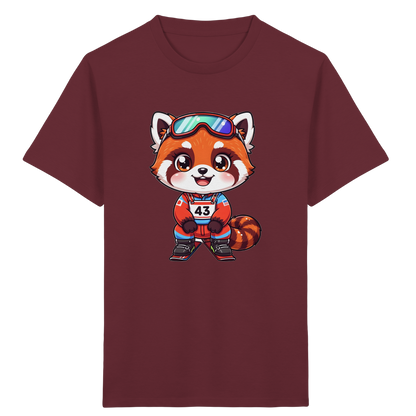 Roter Panda Ski Abenteuer Kinder T-Shirt