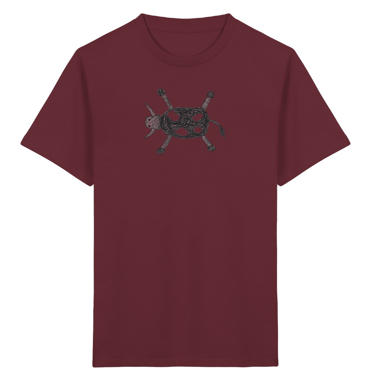 Kuh von oben gezeichnet - Kinder Bio T-Shirt