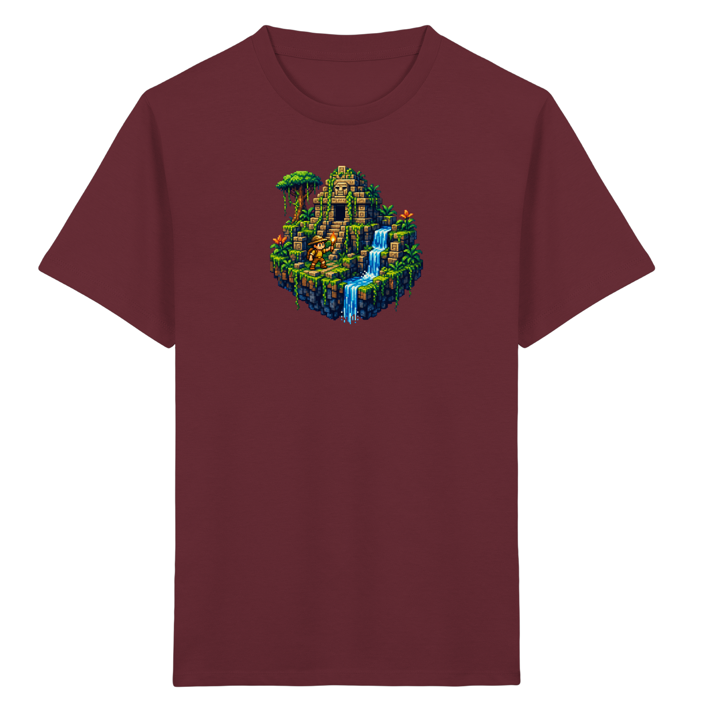 Pixel Dschungel Abenteuer Kinder T-Shirt - Kinder Bio T-Shirt Vorderseite