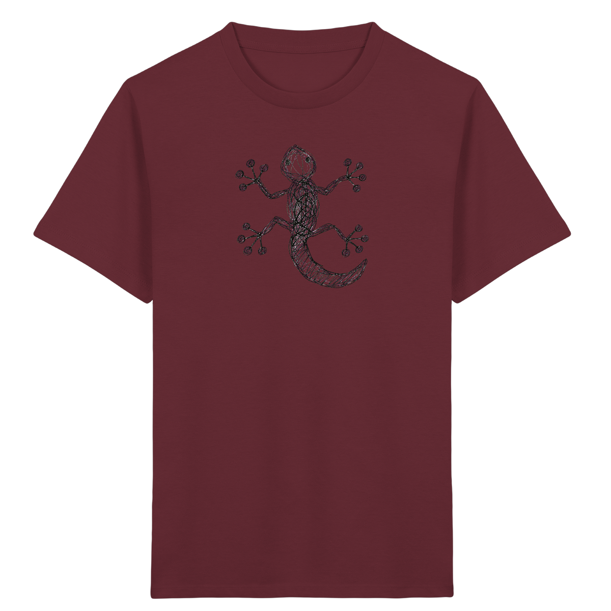 Gecko von oben gezeichnet - Kinder Bio T-Shirt