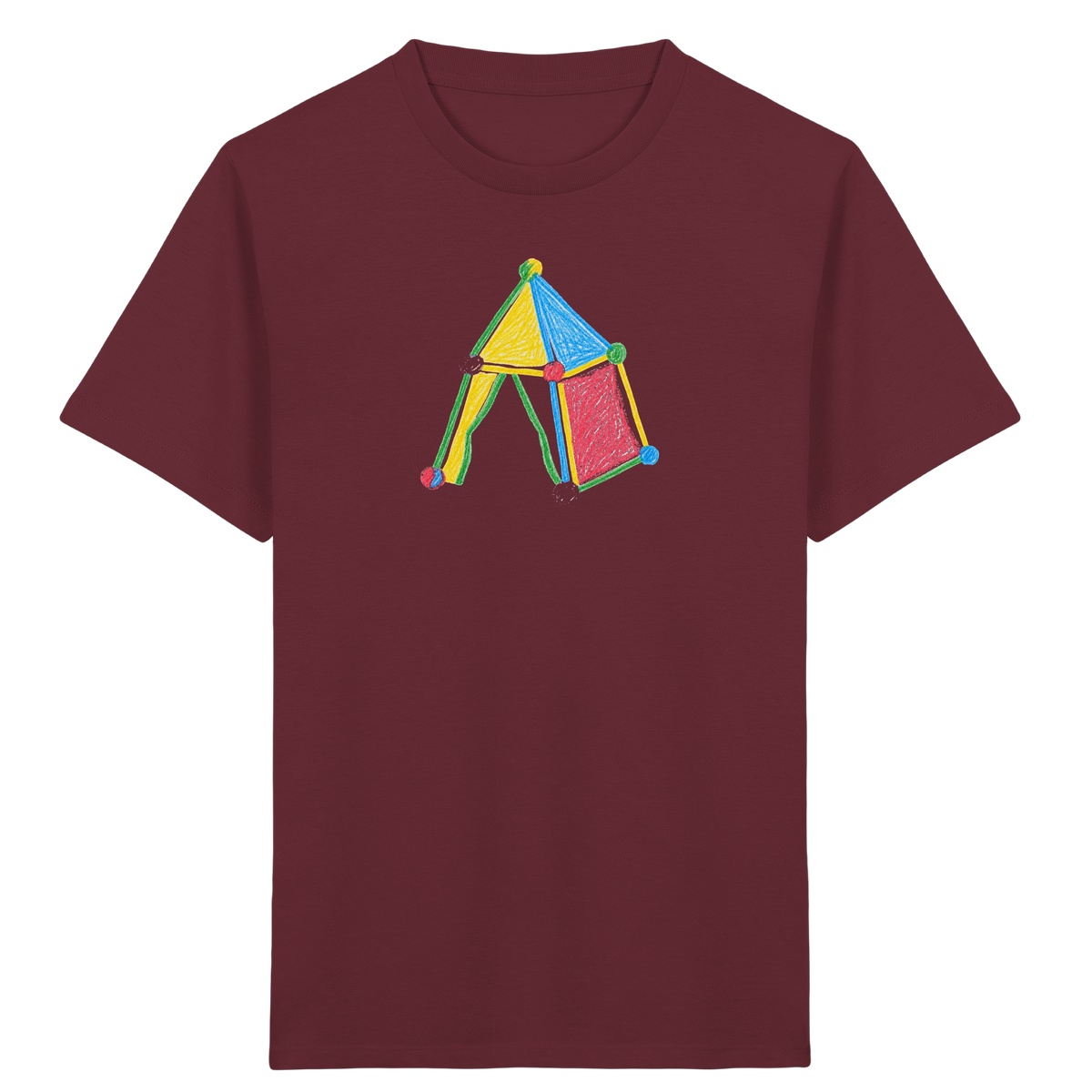 Buntes Farbpunkt Zelt Motiv - Kinder Bio T-Shirt