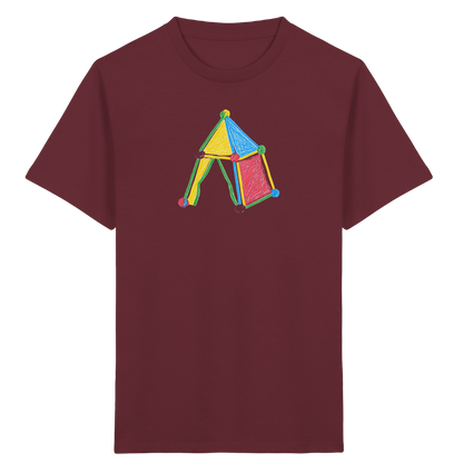 Buntes Farbpunkt Zelt Motiv - Kinder Bio T-Shirt