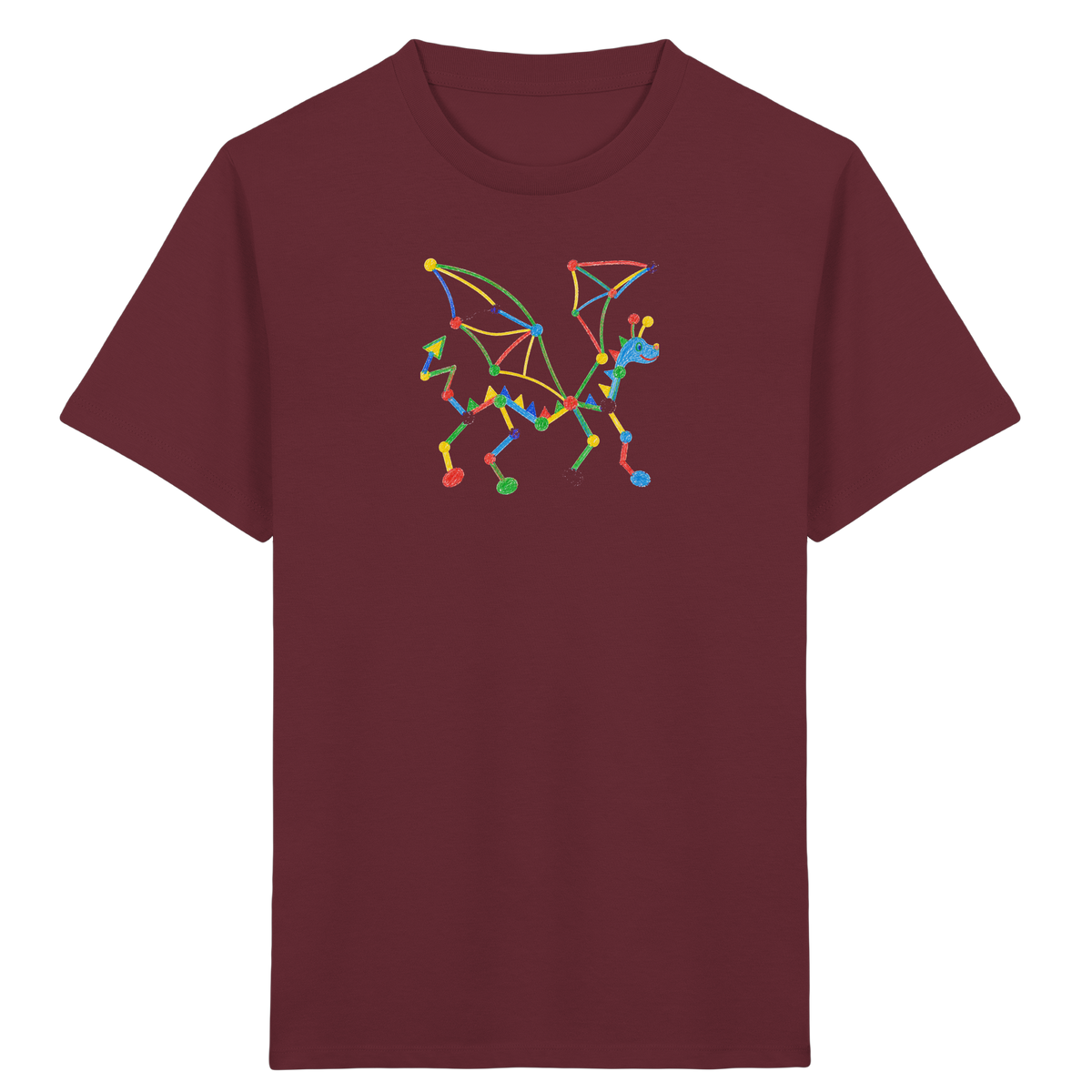 Bunter Farbpunkt Drache - Kinder Bio T-Shirt