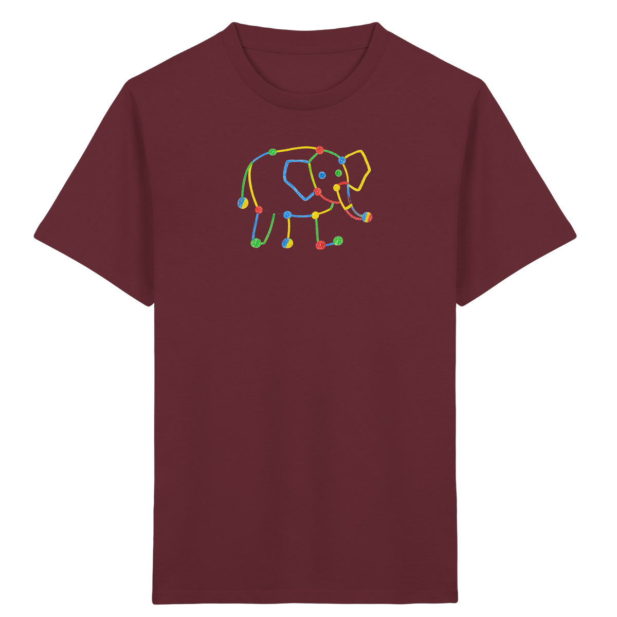 Farbpunkt Elefant Kinderzeichnung - Kinder Bio T-Shirt