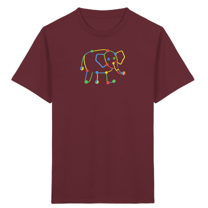 Farbpunkt Elefant Kinderzeichnung - Kinder Bio T-Shirt