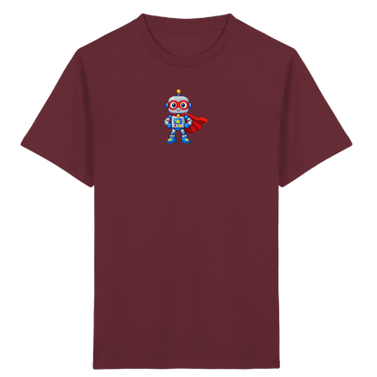 Pixel-Roboter Superhelden-Shirt: Freundliches Design - Kinder Bio T-Shirt