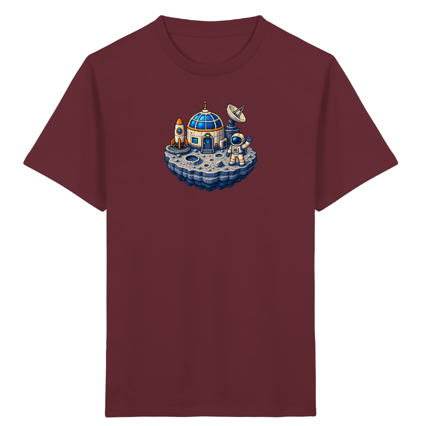 Coole Pixel Mondbasis Kinder T-Shirt - Kinder Bio T-Shirt Vorderseite