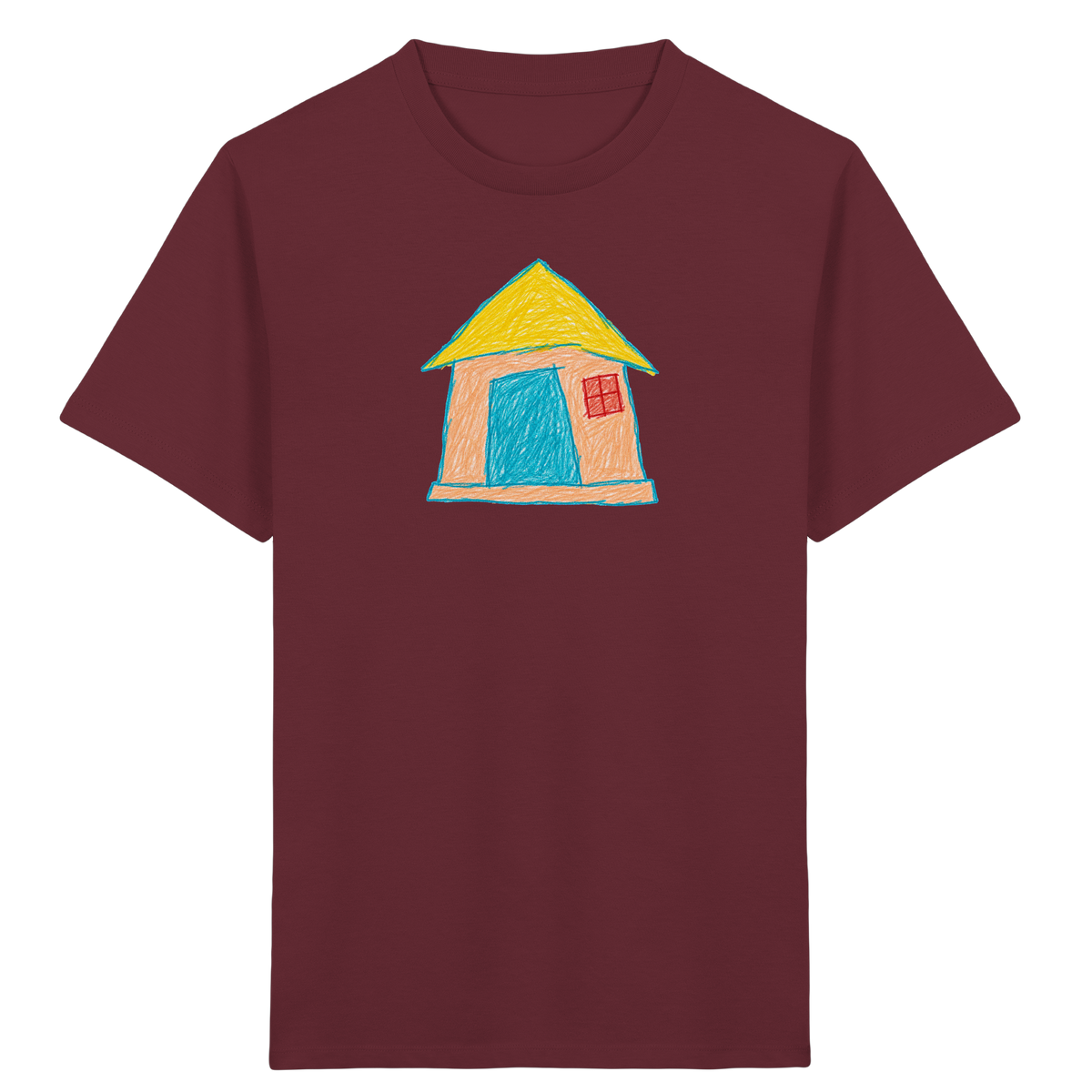 Pfirsichfarbenes Türhaus für Kinder - Kinder Bio T-Shirt