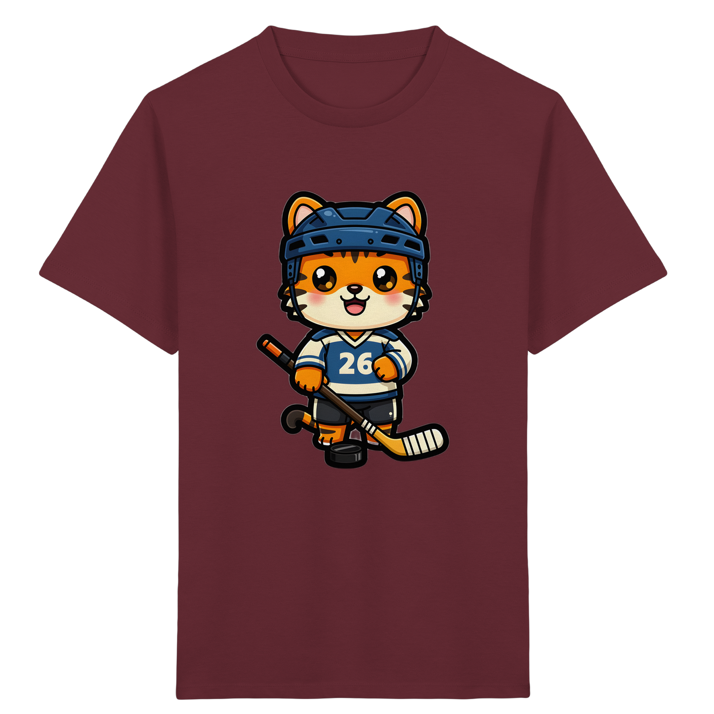 Tiger Eishockey Spieler Kinder T-Shirt - Kinder Bio T-Shirt Vorderseite