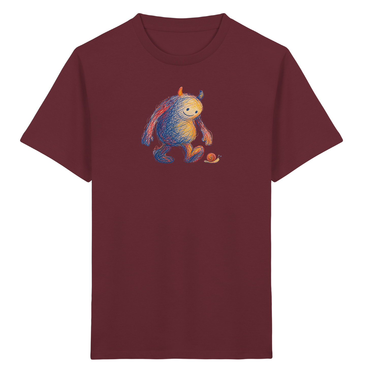 Schneckenfreund Monster Kinder T-Shirt - Kinder Bio T-Shirt Vorderseite