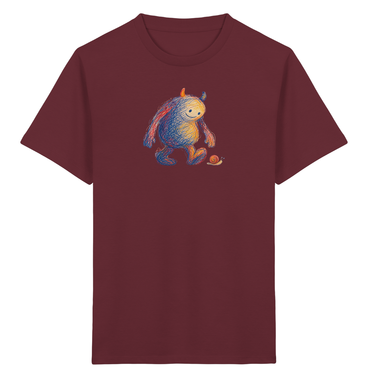 Schneckenfreund Monster Kinder T-Shirt - Kinder Bio T-Shirt Vorderseite