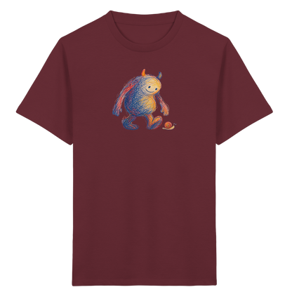 Schneckenfreund Monster Kinder T-Shirt - Kinder Bio T-Shirt Vorderseite