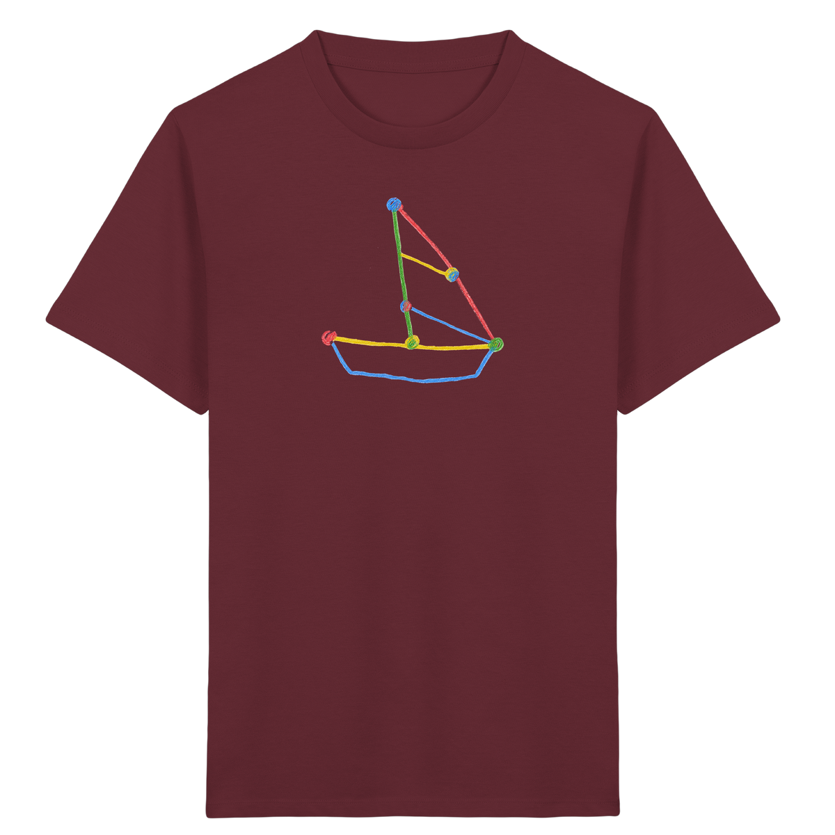Buntes Farbpunkt Segelboot - Kinder Bio T-Shirt
