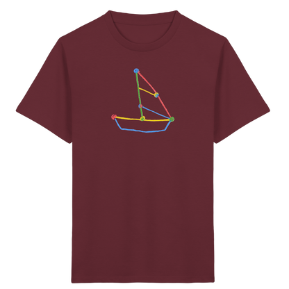 Buntes Farbpunkt Segelboot - Kinder Bio T-Shirt