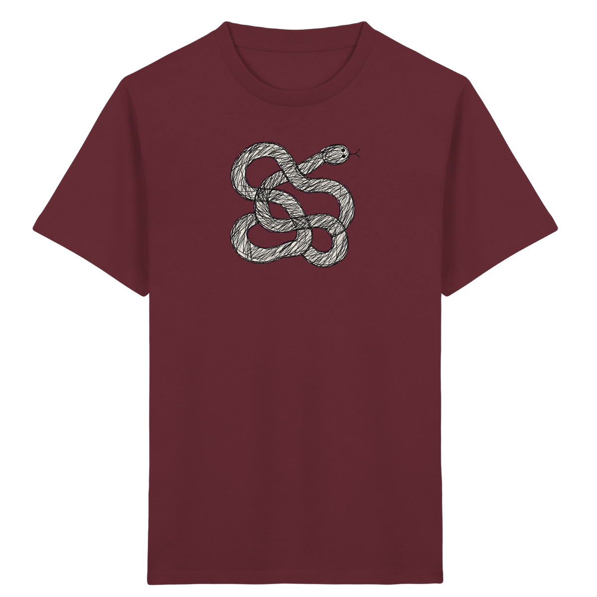 Schlange von oben gezeichnet - Kinder Bio T-Shirt