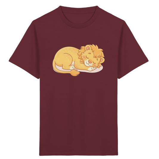 Kinder T-Shirt Schlafender Loewe - Burgundy