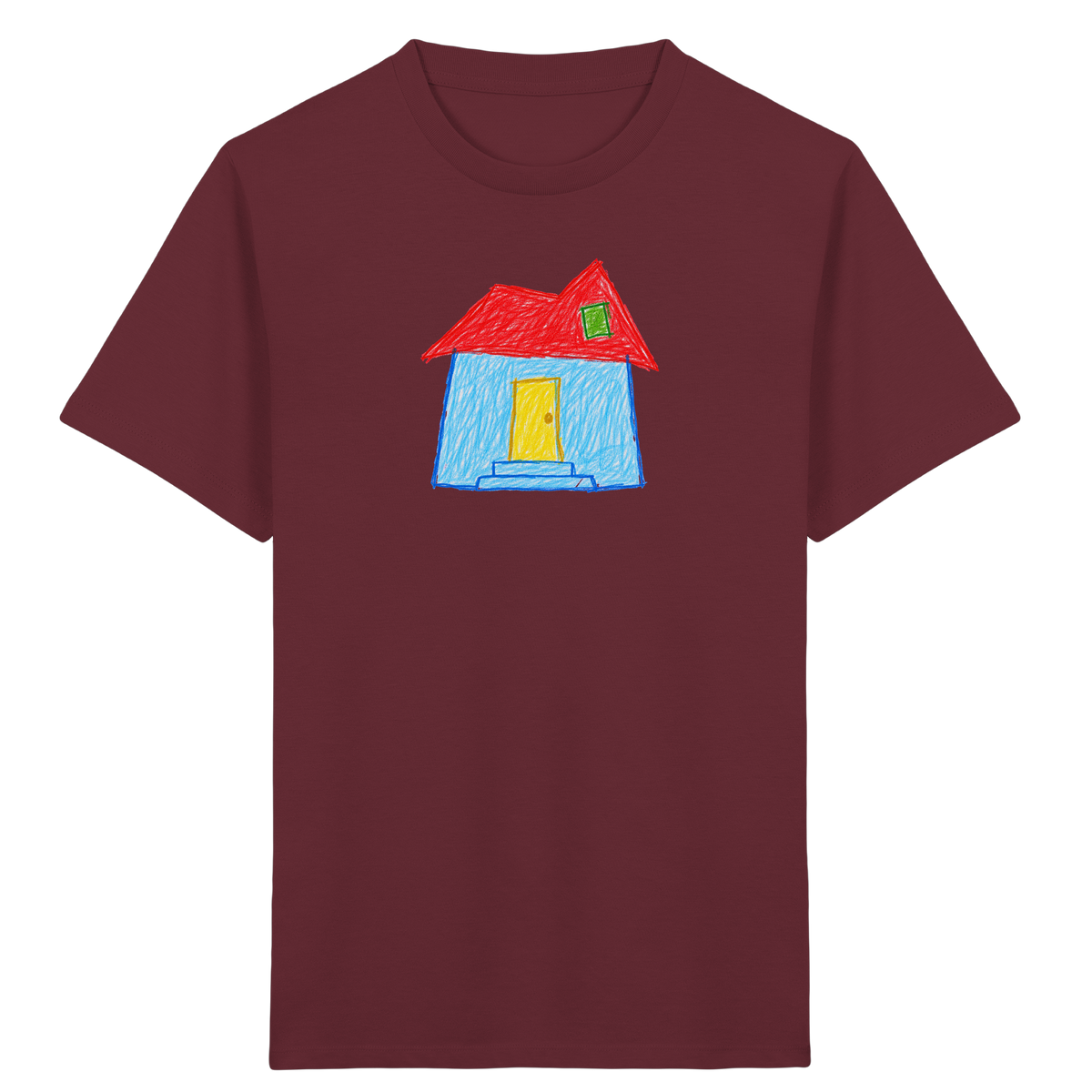 Rotes Knickdachhaus für Kinder - Kinder Bio T-Shirt