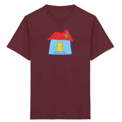 Rotes Knickdachhaus für Kinder - Kinder Bio T-Shirt