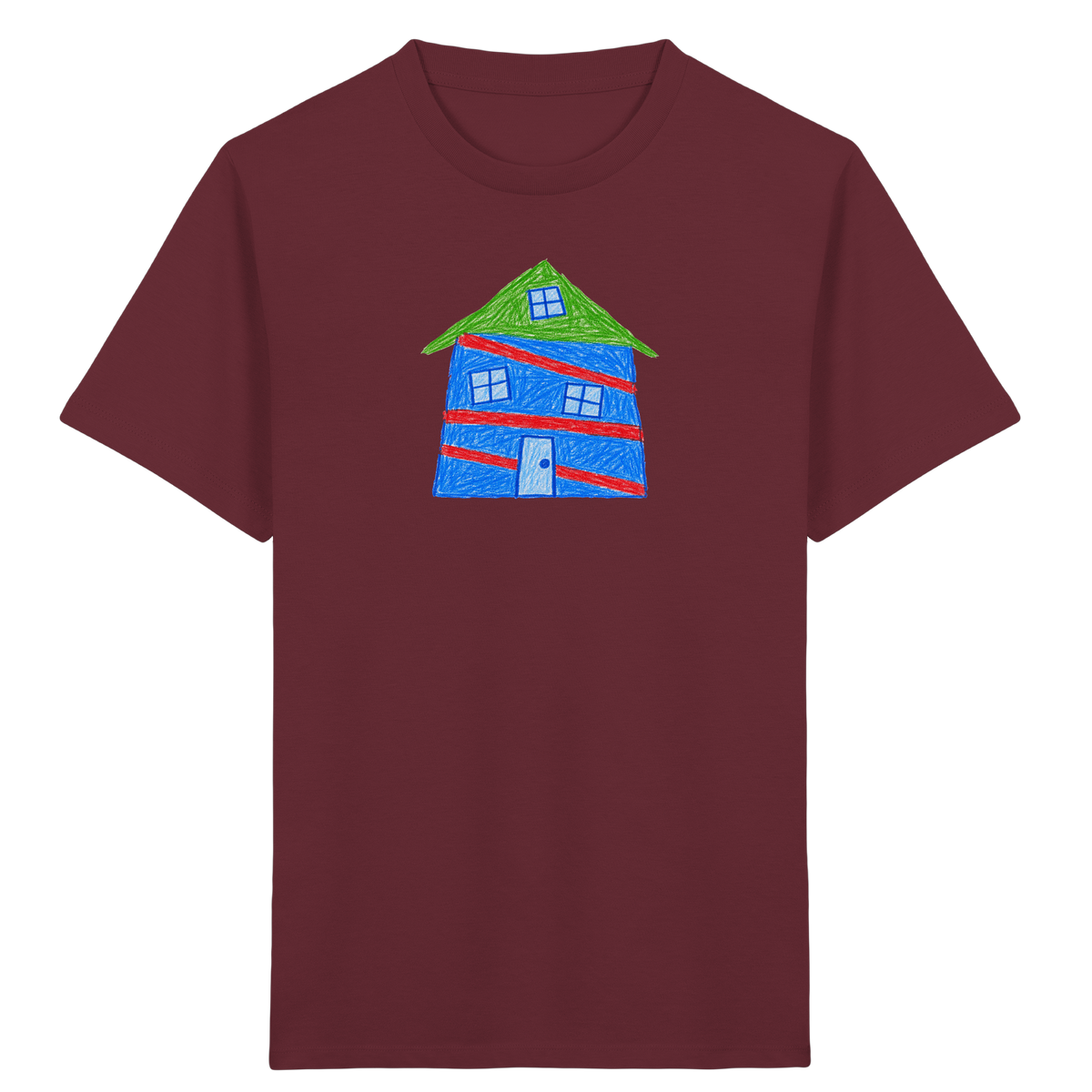 Blaues Balkenhaus Kinder T-Shirt - Kinder Bio T-Shirt