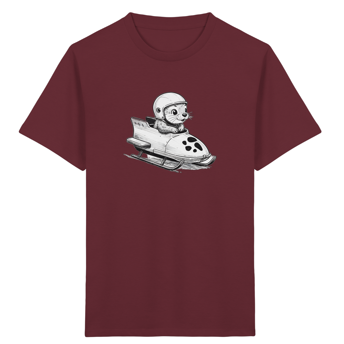 Otter Bob Abenteuer: Helm auf, Spaß rein! - Kinder Bio T-Shirt Vorderseite