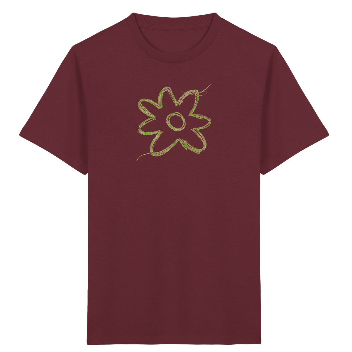 Grüne Zackenblume Kinder Shirt - Kinder Bio T-Shirt Vorderseite