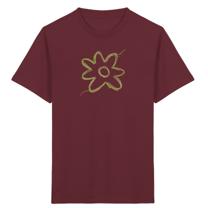 Grüne Zackenblume Kinder Shirt - Kinder Bio T-Shirt Vorderseite